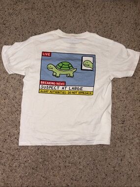 White Graphic Tortoise Tee - Suspect At Large (Zumiez Find!!)